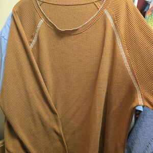 Rust Orange Waffle Knit Top